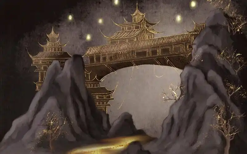 【天上白玉京】古风插画壁纸|绘制过程「喜气如意,烟火长明」