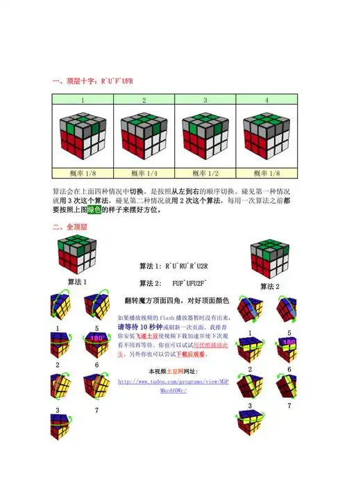 一般三阶魔方第三层的初级还原方法