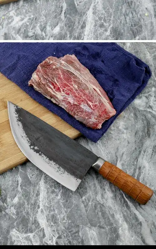 金厨堡高碳钢锻打商用砍骨厨房杀猪具斩切屠宰两用厨师刀现货批发