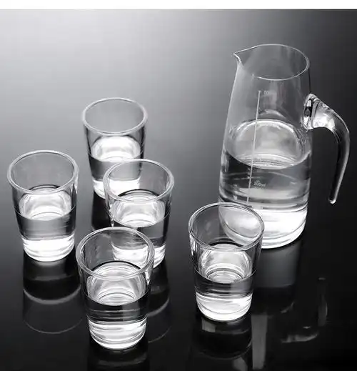 带刻度二两白酒杯家用钢化玻璃大号白酒杯一口吞杯洋酒杯烈酒杯