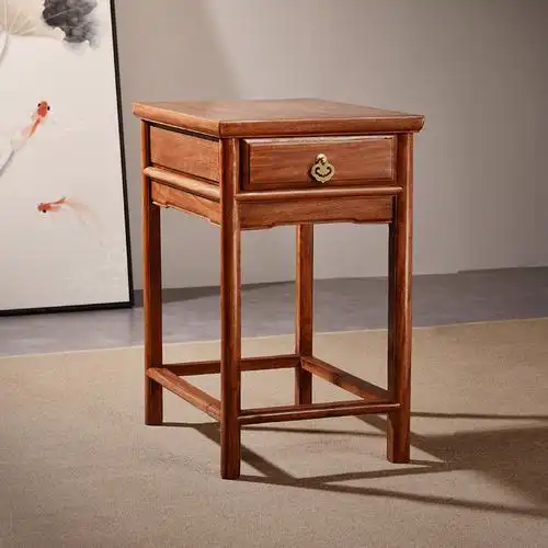 迷你抽屉茶台小方桌实木中式 红木沙发边几角几——大院红木家具