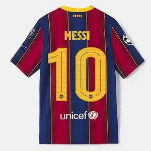 西甲正品20-21赛季巴萨主场球衣10号梅西球员版短袖欧冠版
