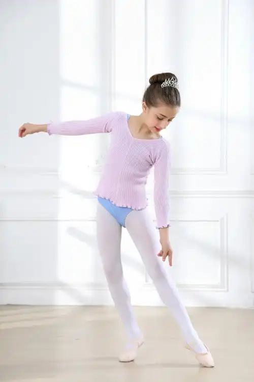 儿童舞蹈服保暖毛衣外套小女孩长袖练功服幼儿宝宝演出跳舞衣批发
