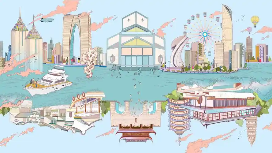 城市插画苏州