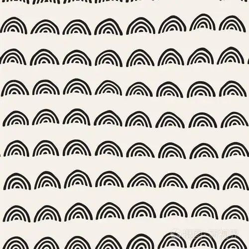 简单手工绘制纹理.与圆形漆黑线矢量背景