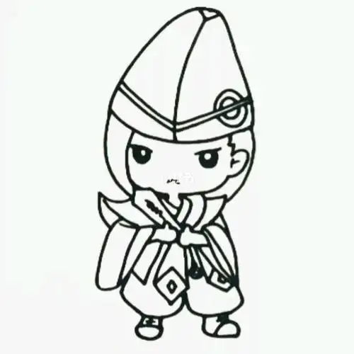 王者荣耀人物简笔画 狄仁杰 阴阳师皮肤 代表法律制裁你