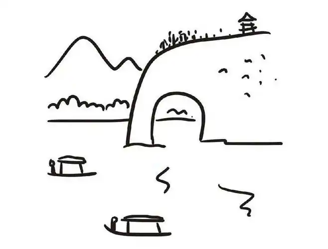 简单的山水画,图片,简笔画-学笔画