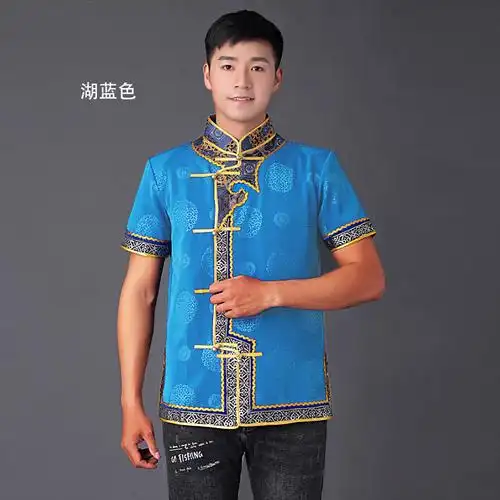 蒙古上衣服装蒙古族男款夏季工作服生活其他民族服装