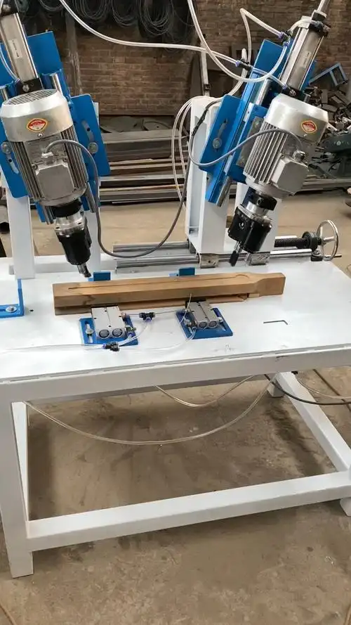 木工机械设备#木工双端打孔机角度可调节打孔光滑圆润