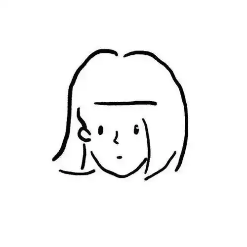 极简手绘短发齐刘海女孩