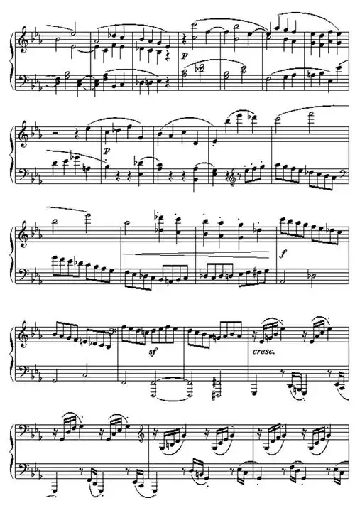 悲怆奏鸣曲第三乐章钢琴谱