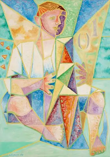 小男孩抽象水彩画欣赏