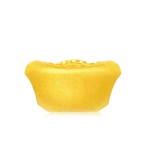 周大福 福字金元宝足金黄金转运珠/吊坠小版