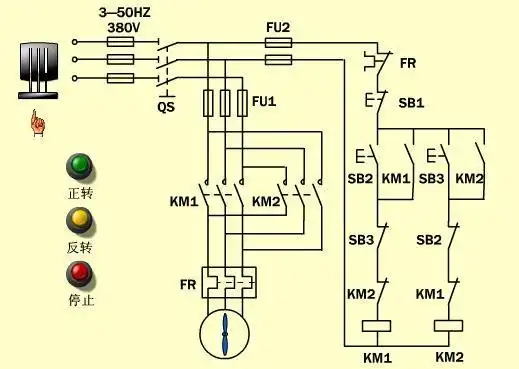 互锁比自锁稍微难一点,它是两个接触器或者和继电器完成的线路.