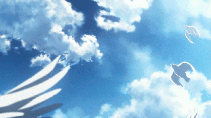 夏日意境白鸽飞翔蓝天白云gif动图_动态图_表情包下载_soogif