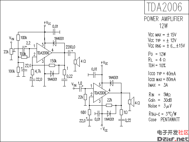 tda2006功放电路