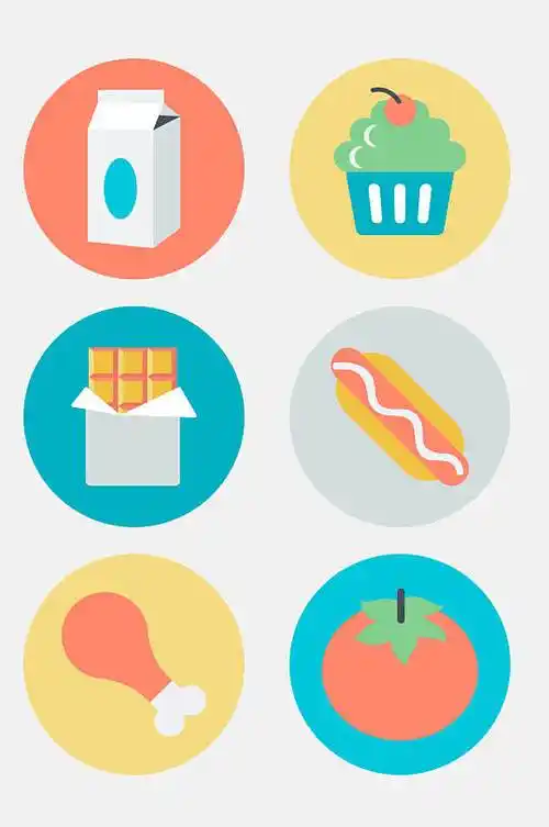 清新美味食品食物美食图标