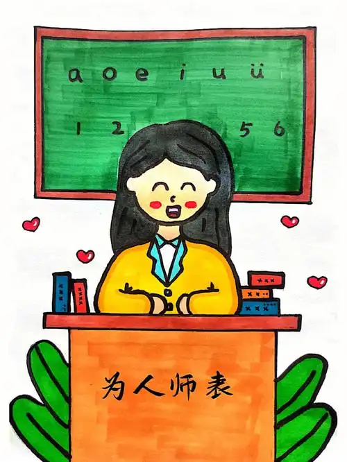 教师节儿童简笔画,收藏起来画一幅送给亲爱的老师吧 #教师节简笔画