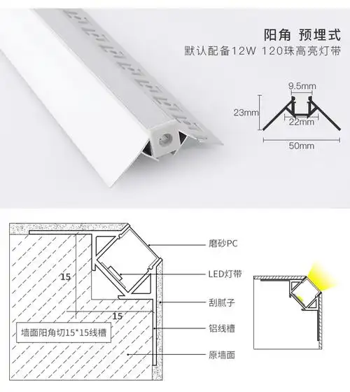 线形灯嵌入式led线性灯预埋式铝合金灯槽明装吊顶钛金条形线型灯地埋