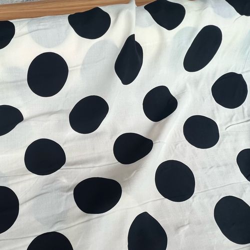 全棉黑白7厘米大波点面料纯棉舒适透气夏季圆点裙子上衣服装布料