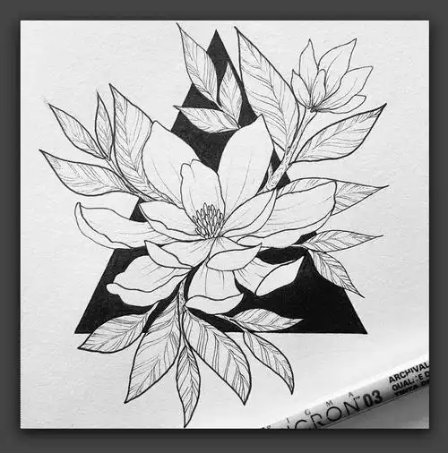 黑白装饰画花卉 黑白装饰画花卉简单