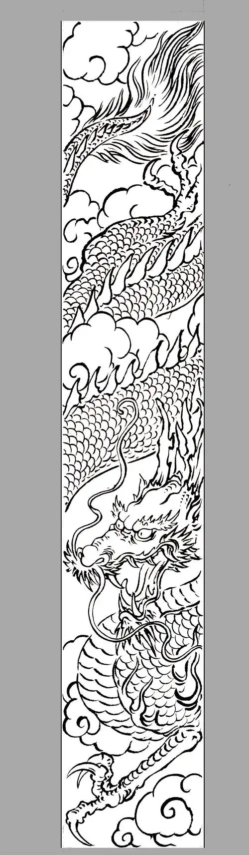 塑新斋潘纪坤手绘水彩插画盘龙柱