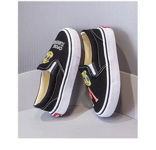 批发儿童帆布鞋低帮宝宝布鞋春秋绣花布鞋女童卡通一脚蹬鞋子潮鞋