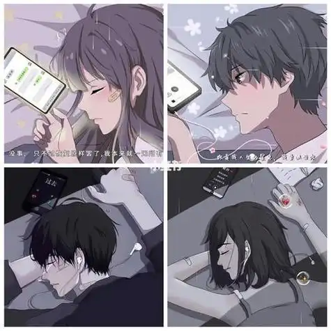 情侣漫画头像伤感