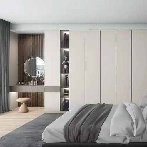 成都艾然现代简约轻奢北欧实木整体衣帽间设计爱格板衣柜全屋设计