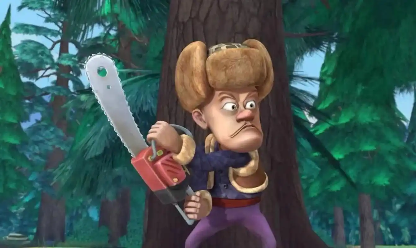 光头强 原来动画片中时刻都在诉说着 生活的艰难和工作的不易, 而现在