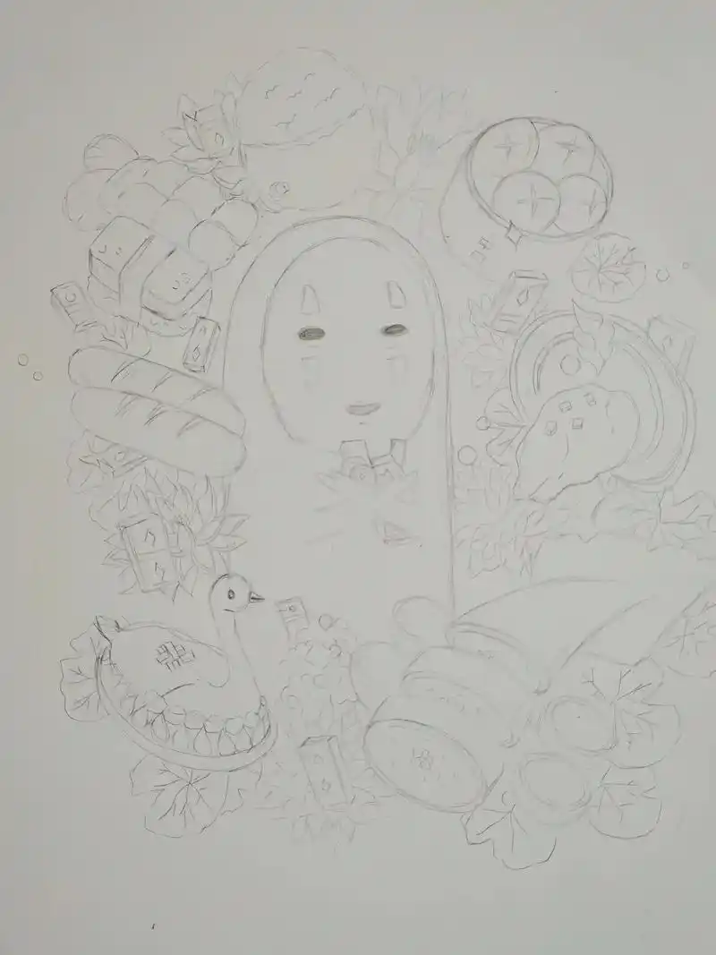 手绘临摹无脸男三