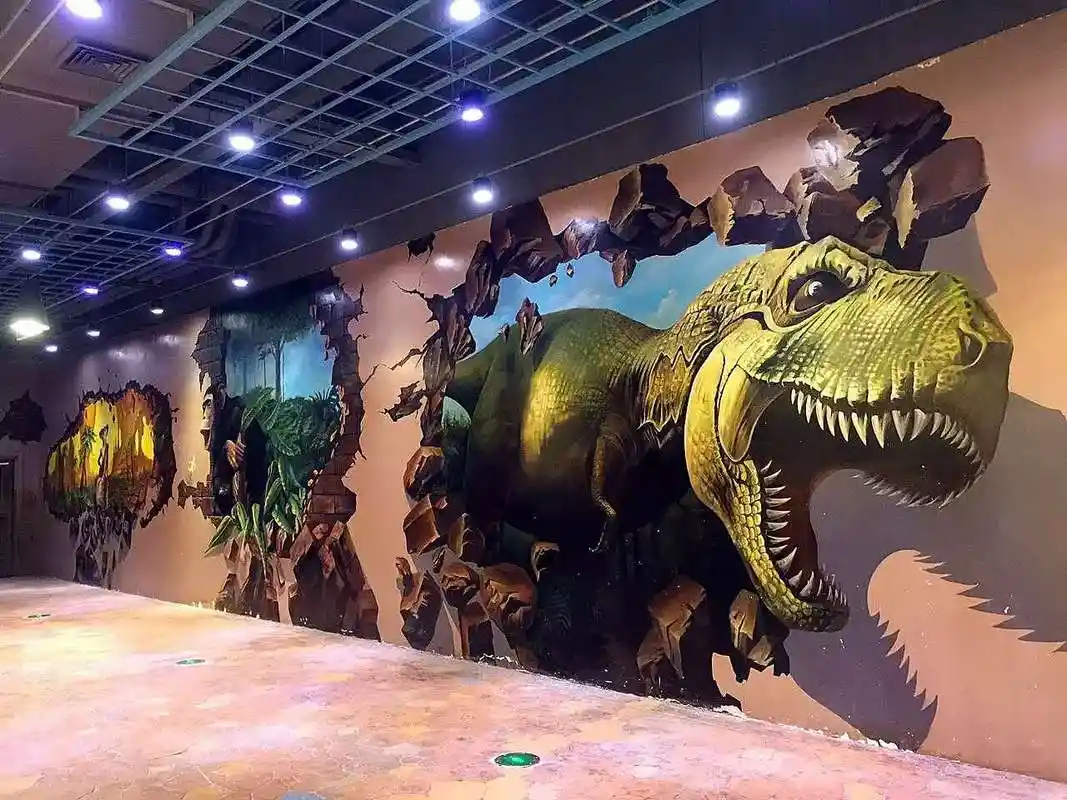 原创作品纯艺术绘画丙烯3d立体画3d壁画墙体手绘手绘壁画客厅装饰画