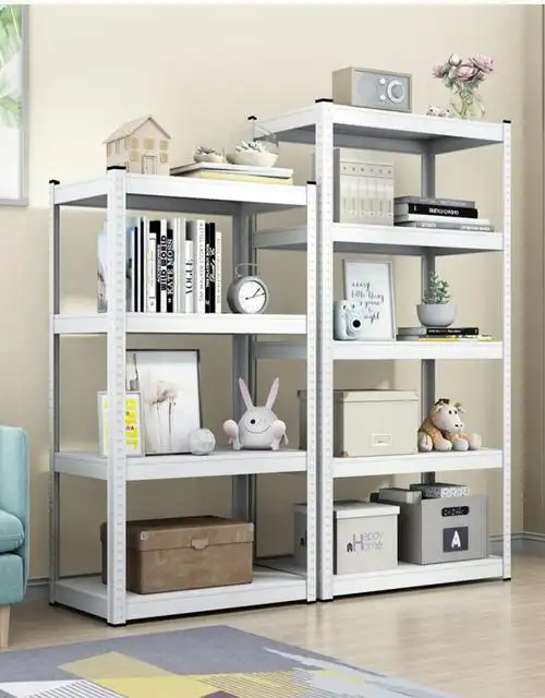 厨房货架北欧五层厨房置物架白色落地多层储物架家用仓库货架碳钢收纳