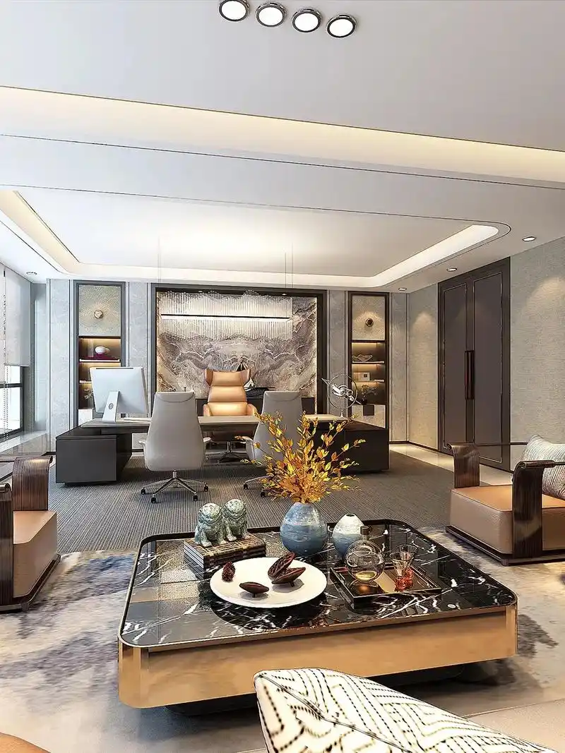 总经理办公室设计方案精选,珠海吉大办公室.#抖音图文来了#设 - 抖音