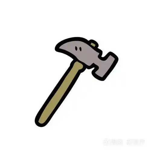 卡通锤子的矢量插图