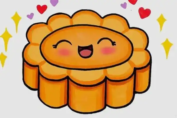 卡通月饼简笔画怎么画