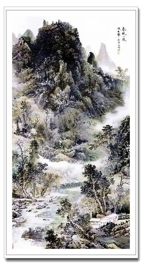 水墨交融中国画家沈兆祥写意山水画作品赏析