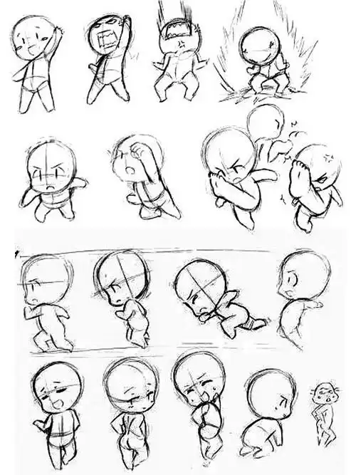 q版人物动作画法含过程