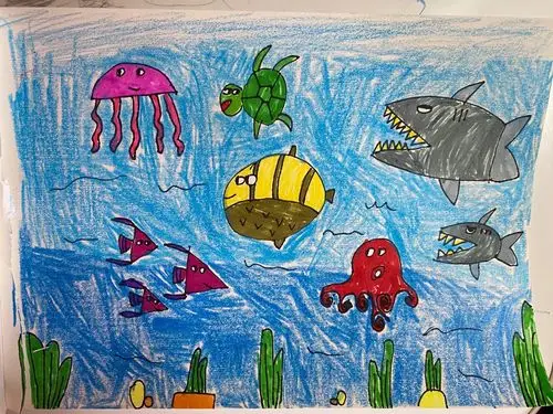 《海底世界真奇妙》优秀作品展示(一年级)