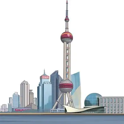 【手绘上海地标东方明珠塔】图片免费下载_手绘上海地标东方明珠塔