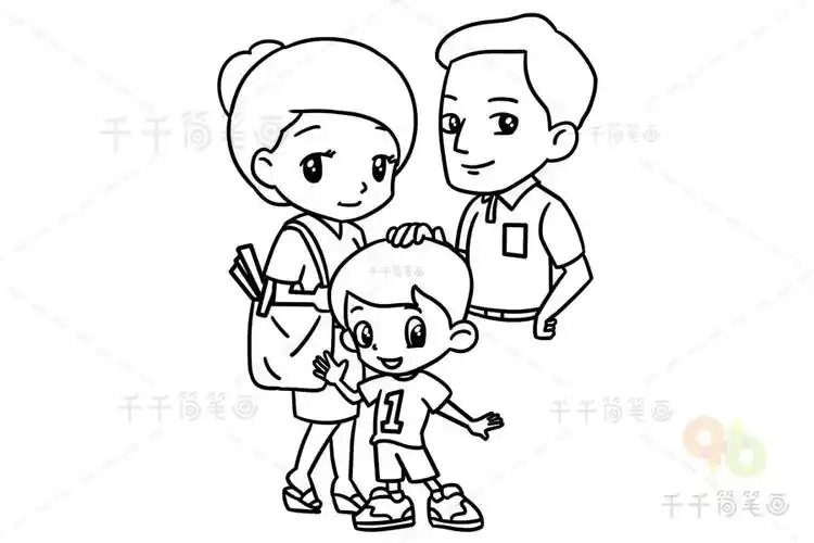 一家人简笔画步骤教程