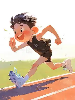 跑步比赛中冲向终点的运动员