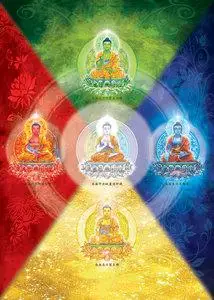 结缘五方佛画像供奉画佛像画相纸塑封水晶摆台五方佛可以单独定制