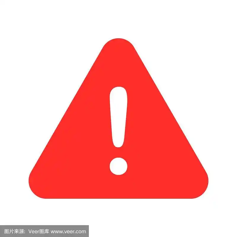 注意,感叹号红白色孤立矢量图标