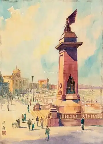 0484外滩上的和平女神像