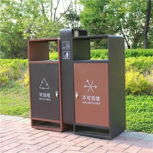 公园学校木质垃圾箱分类垃圾桶环保户外垃圾箱