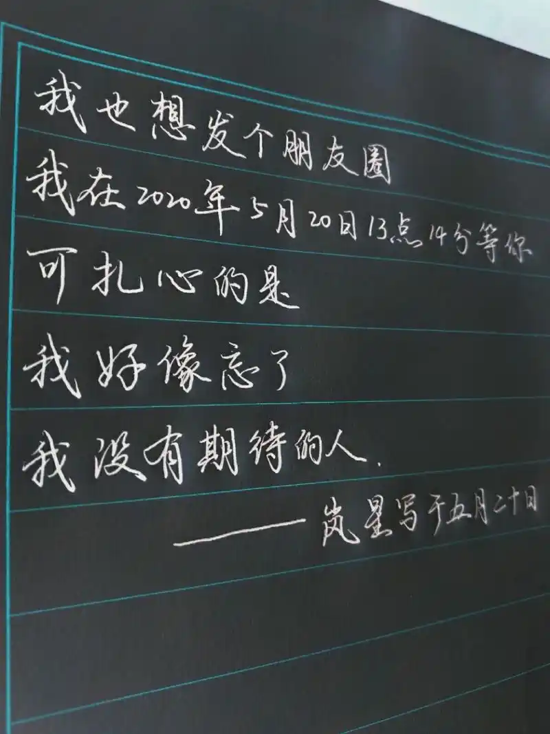 今天是5月20号呢.我也想发个朋友圈啊! #每日练字打卡