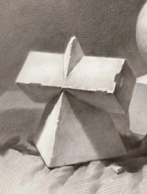 素描四棱锥穿插体步骤