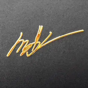 何炅金属签名贴纸 快乐大本营明星周边金色手机装饰贴纸 35mm