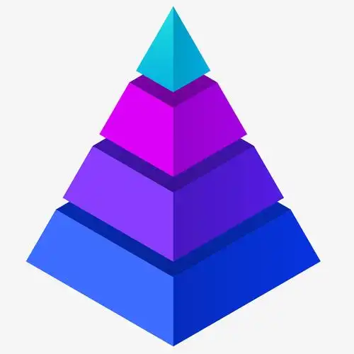 五彩锥体3d立体插画